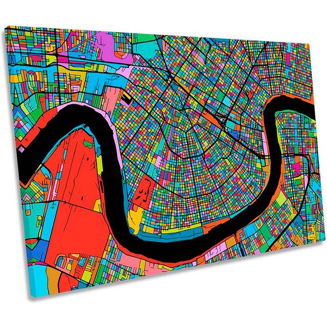 New Orleans City Modern Map - Wrapped Canvas Graphic Art (30.5cm H x 45.7cm W)
