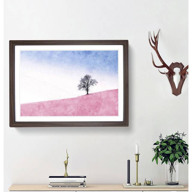 The Tree Swing - Picture Frame Painting Print - Walnut Framed (33cm H x 45cm W x 2cm D)