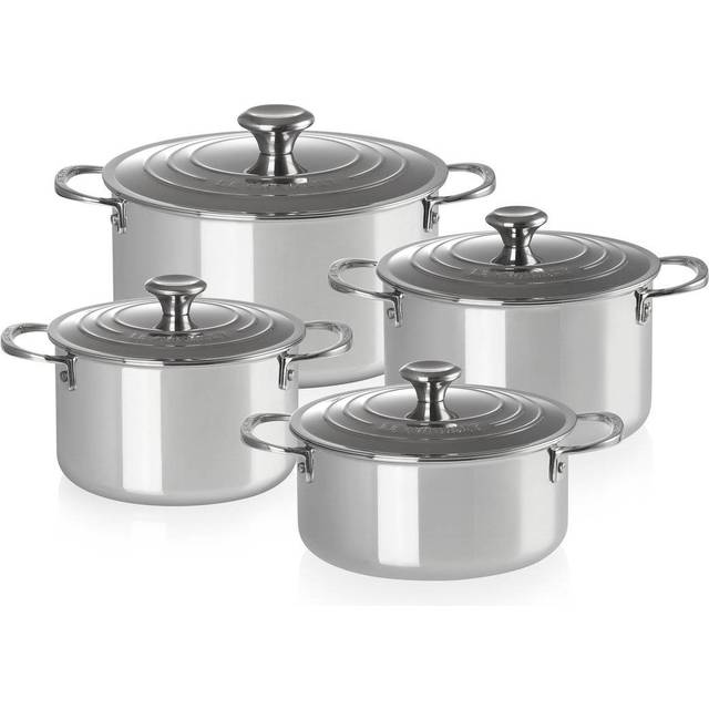 Le Creuset Signature 3-Ply grytset 4 delar - Silverfärgad