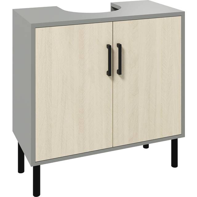 Kleankin Bathroom Under Sink Cabinet With Shelf, Brown