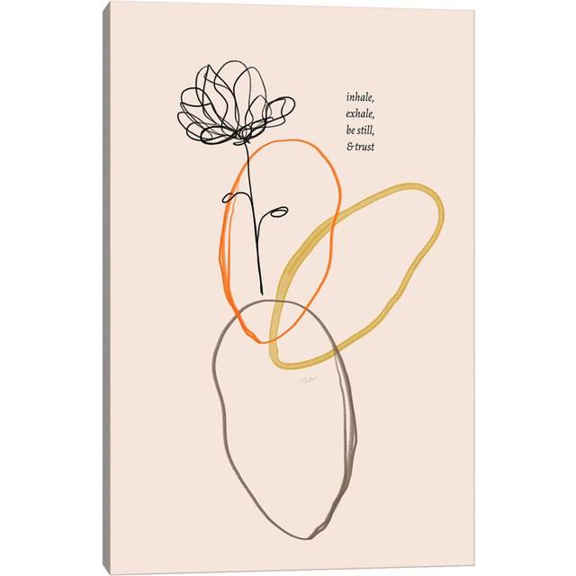 Inhale Exhale Flower Doodle - Wrapped Canvas Painting (45.72cm H x 30.48cm W x 1.91cm D)
