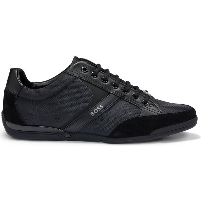 BOSS for man. 50498265 Saturn leather shoes black (47), Flat, Laces, Casual