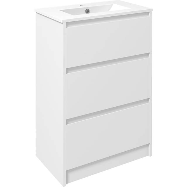 Kleankin 600Mm Bathroom Vanity Unit W/ 1 Tap Hole Basin, White