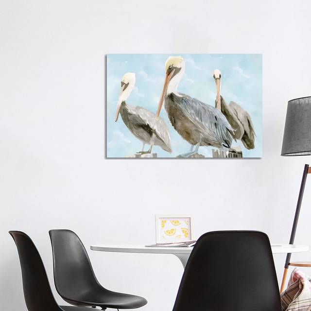 Soft Brown Pelican III by Stellar Design Studio - Wrapped Canvas Painting (66.04cm H x 101.6cm W x 1.9cm D)