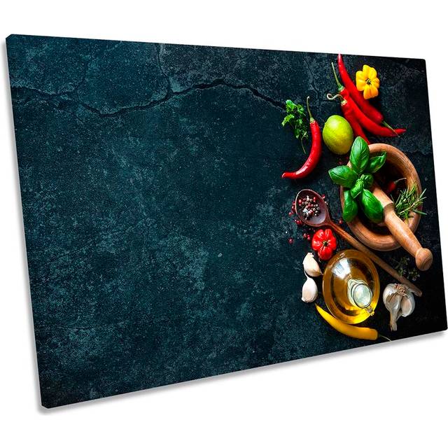 Cooking Fresh Food Chef - Wrapped Canvas Photograph (50.8cm H x 76.2cm W x 2cm D)