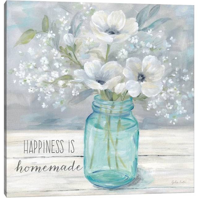Vintage Jar Bouquet Sentiment I by Cynthia Coulter - Painting Print on Canvas - Wrapped Canvas (45.72cm H x 45.72cm W x 1.91cm D)