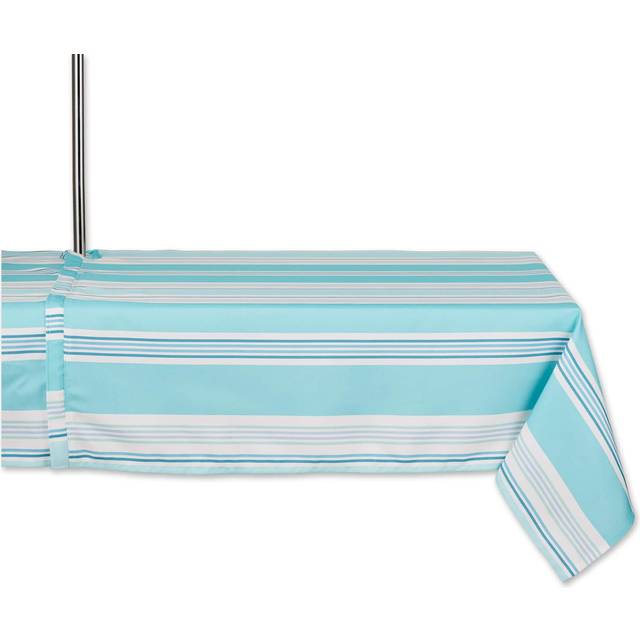 DII Beach House Stripe Print Outdoor Tablecloth With Zipper