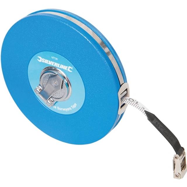 Silverline - Fibreglass Surveyors Tape 30m / 100ft x 13mm MT38