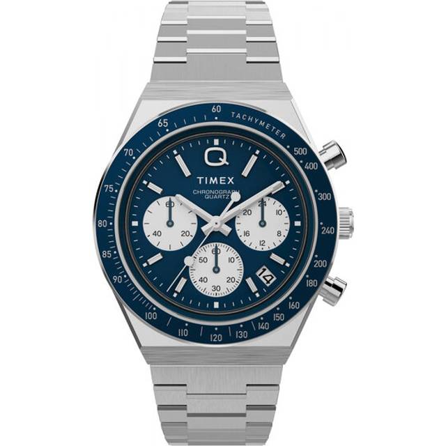 Timex Q Diver Chronograph Blue Dial Stainless Steel Strap Men's Watch TW2W51600