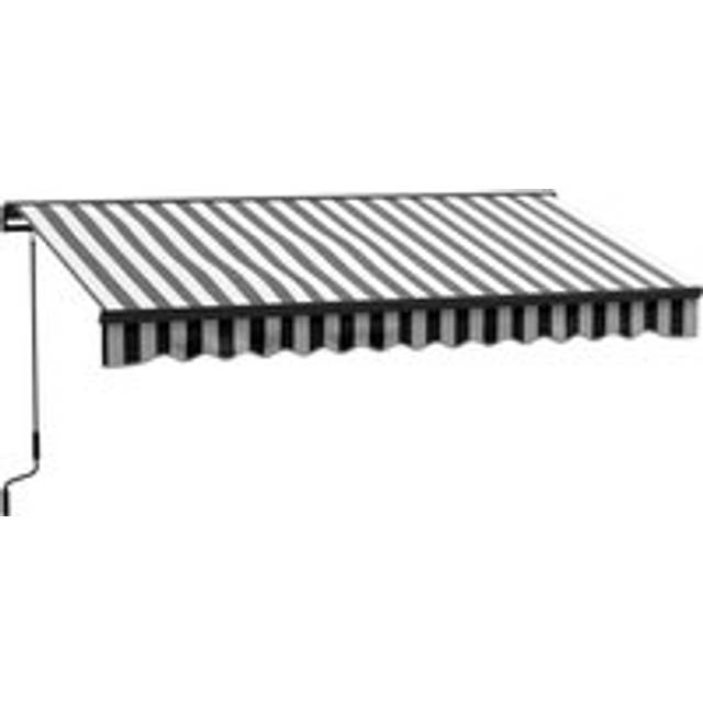 Outsunny 3.5x2.5m Electric Retractable Awning - Grey & White, Grey