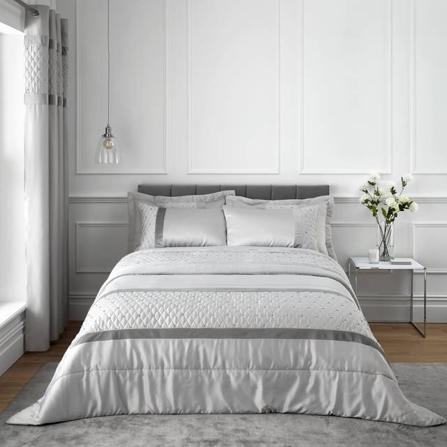 Sequin Cluster Duvet Cover Set with Pillowcases - Silver (Double - 2 Standard Pillowcases)