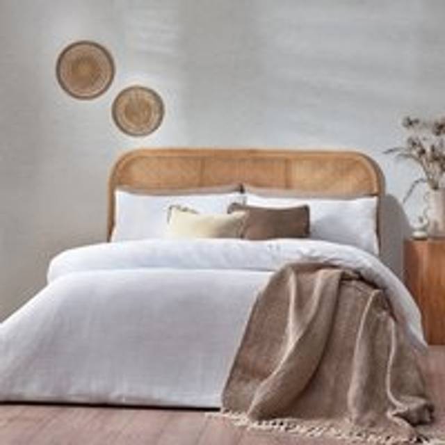 Yard Chunky Waffle 100% Cotton Super King Duvet Cover Set White, White