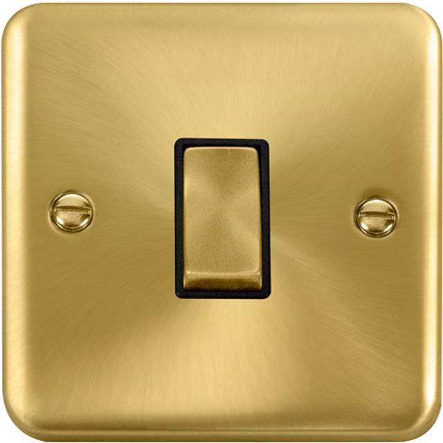 Click Deco Plus MiniGrid Intermediate Switch Satin Brass Black Inserts