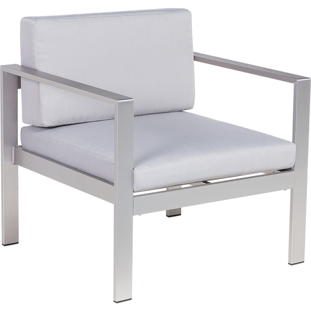 Beliani Garden Armchair SALERNO Metal Light Grey, Grey