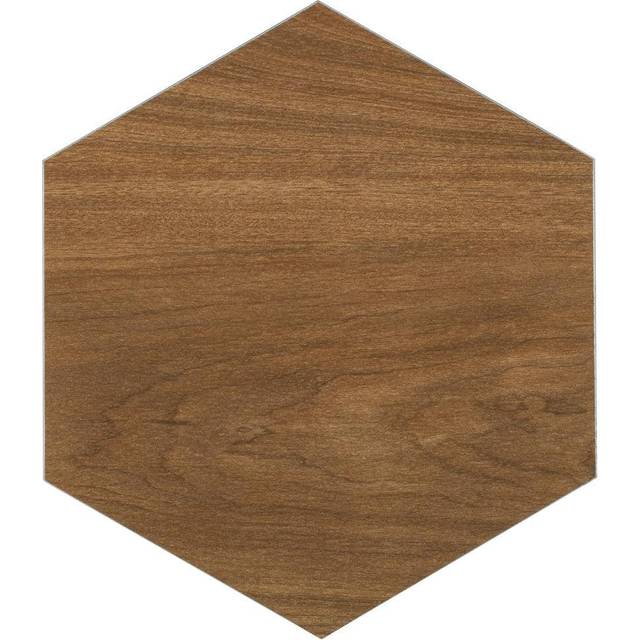 "BaseCore HEX Hexagon Vinyl Flooring Java 5.75"""""""" DIY Self Adhesive Textured Modern Floor Tile Peel & Stick Tile (36pcs/21.5sqft per case)"