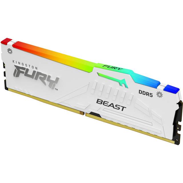 Kingston FURY Beast RGB - DDR5 - modul - 32 GB - DIMM 288-pin - 6000 MHz / PC5-48000 - CL30 - 1.4 V - ej buffrad - on-die ECC - vit