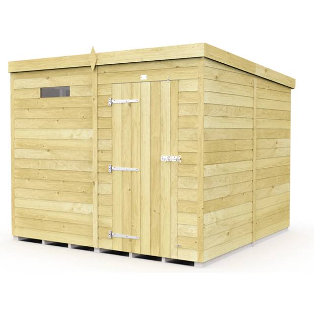 7 x 8 Feet Pent Security Shed - Single Door - Wood - L231 x W214 x H201 cm