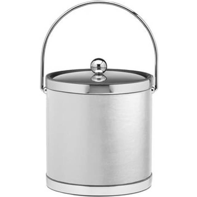 Sophisticates White W/ Polished Chrome 3 Qt Ice Bucket W/ Bale Handle