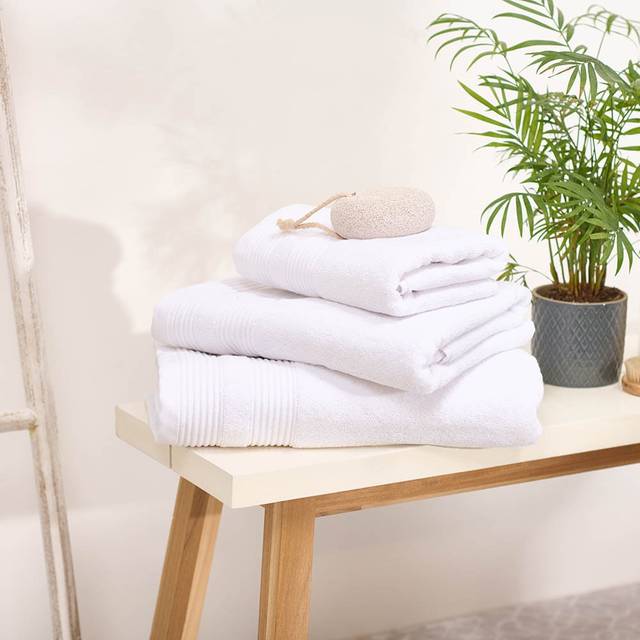 ecopure 100% Cotton 650GSM Solid Towel Range White Bath Sheet