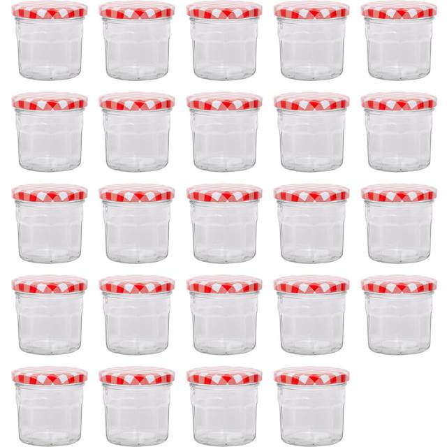 Glass Preserving Jars - Red;Red Gingham (150ml)