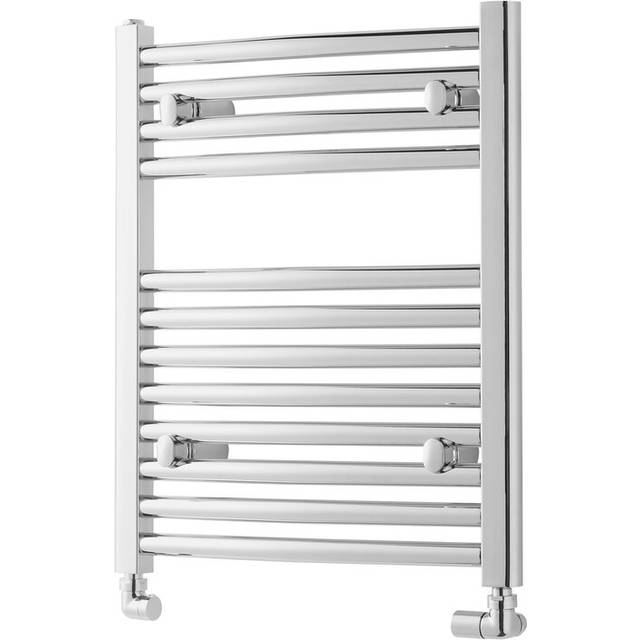 Curved Wall-Mounted Heated Towel Rail - Chrome;Chrome;Chrome;Chrome;Chrome;Chrom (60cm H x 60cm W x 8.8cm D)