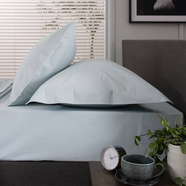 The Lyndon Company King Size Duck Egg Fitted Bed Sheet - Blue