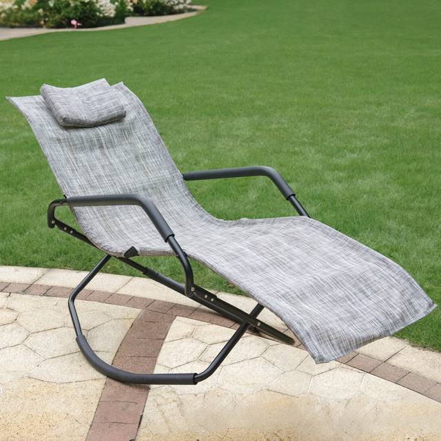 Outdoor Essentials Florida Folding Rocking Chair - Grey - 1 Seater