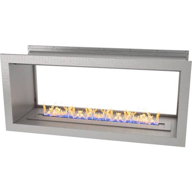 Icon Fires Väggkaminer Inbyggd Dubbelsidig Krom Matt 110 cm