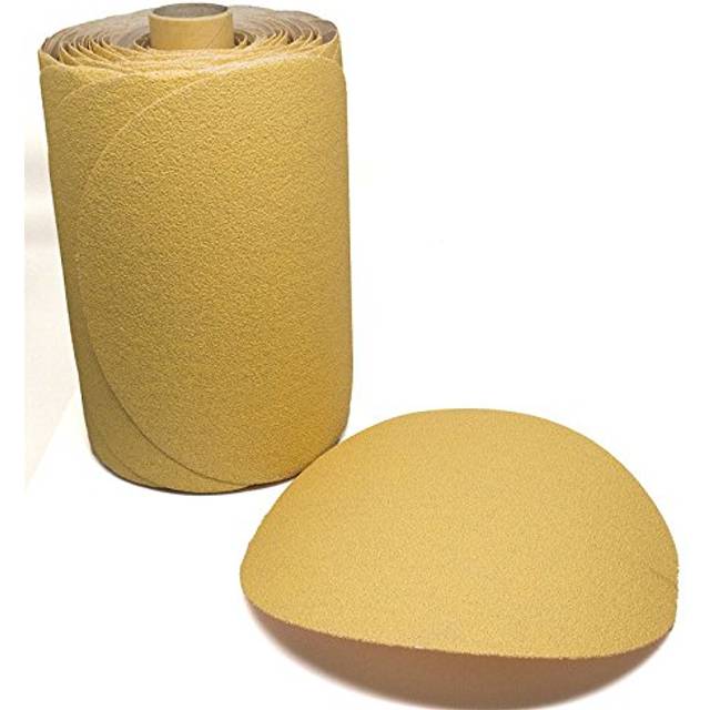 Benchmark Abrasives PSA Gold 6 Inch Self Adhesive Sanding Discs with Aluminum Oxide Grains Automotive DA Sandpaper - 6 Inch Sanding Discs Roll - Surfa
