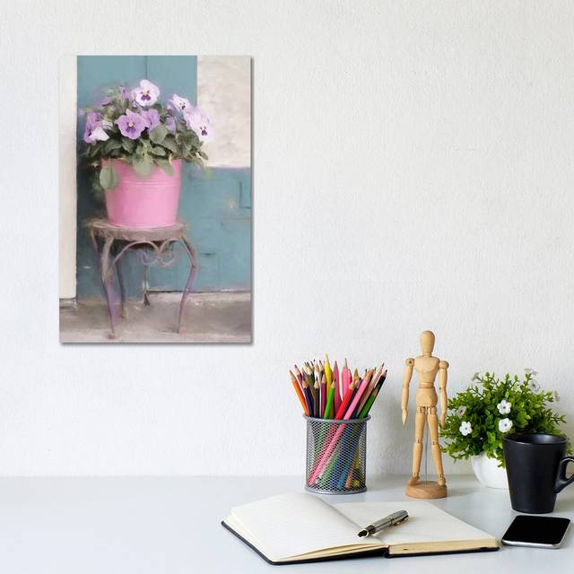 Pansy Bucket by Lori Deiter - Wrapped Canvas Painting (30.48cm H x 20.32cm W x 1.91cm D)