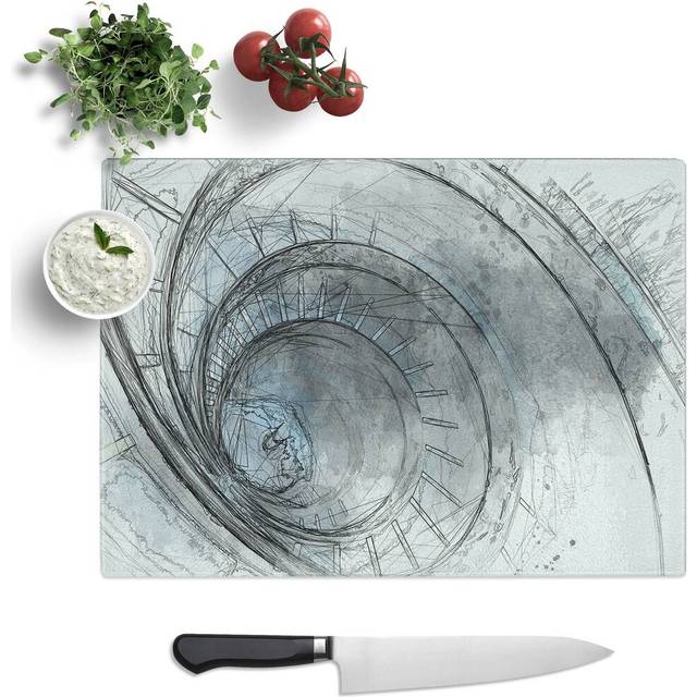 Tempered Glass Spiral Staircase in Rome Chopping Board (39 cm W x 28.5 cm L)