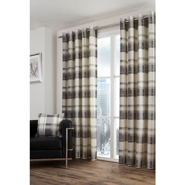 Eyelet Sheer Curtains - Slate (Width 229 x Drop 183 cm)