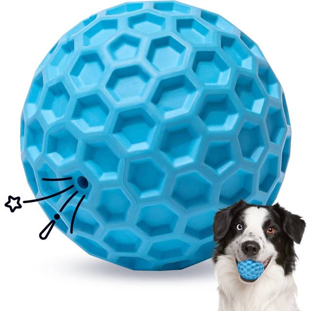 Nobleza Squeaky Dog Ball  Durable Bouncy Floatable Dog Balls for Chewing and Teeth Cleaning  Interactive Natural Rubber Lightweight Dog Toy Ball for S