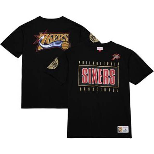 Mitchell & Ness, T-Shirts, male, Black, S, Philadelphia 76ers Vintage Logo Tee