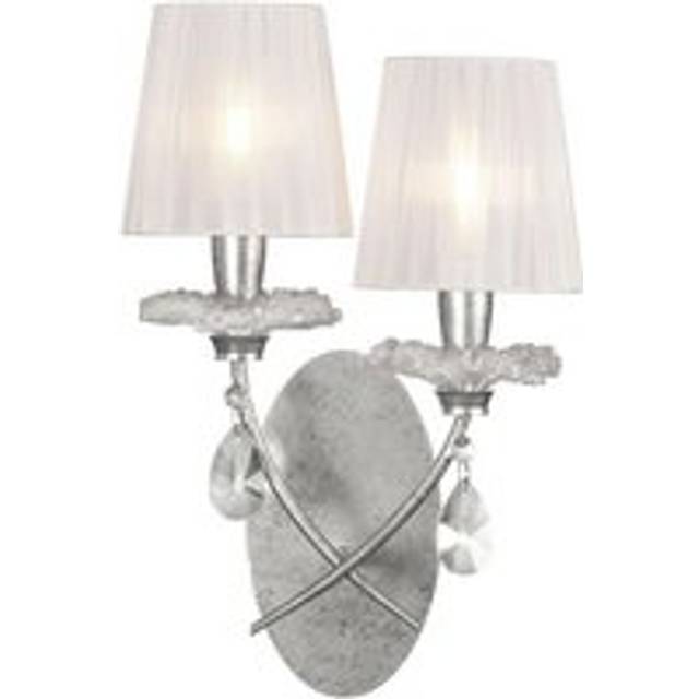 Mantra M6304 Sophie Wall Light Silver With White Shades
