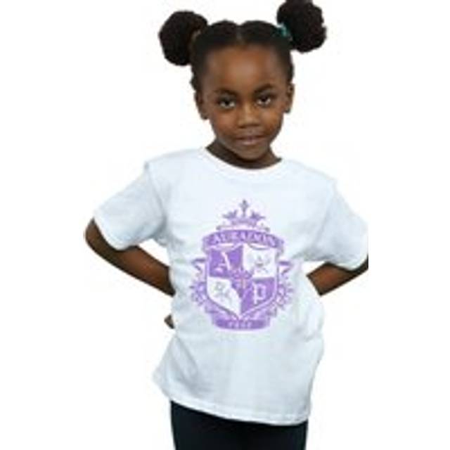 (12-13 Years, White) Disney Girls The Descendants Auradon Prep Crest Cotton T-Shirt