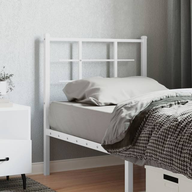 vidaXL Huvudgavel metall vit 80 cm
