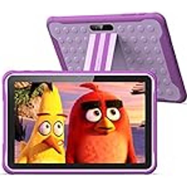 PRITOM 10 tums Android 10,3 G telefonsurfplatta, barnlås, WiFi, 6 000 mAh, Quad Core Processor, 2 GB RAM, 32 GB ROM, HD IPS-skärm, för barn med fodral (lila)