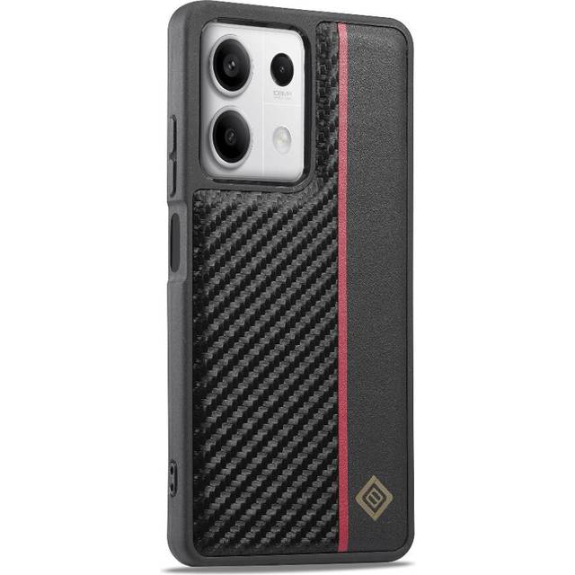(Black) Case For IPhone 13 Pro Max With Red Vertical Stripes Microfibre Lining Inside High Quality Clipless 2-in-1 Bottom Shell Aluminium Metal Logo C