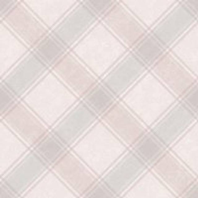 Check Contemporary Classic Tartan Lined Fabric Wallpaper - Pink - One Size