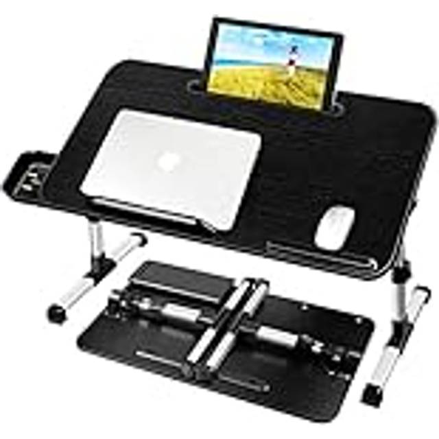 AirOpen Laptop Table Bed Height Adjustable Angle Adjustable Folding Bed Table with Drawer Tablet Stand Laptop Table for Bed Sofa Couch Floor (60 x 34