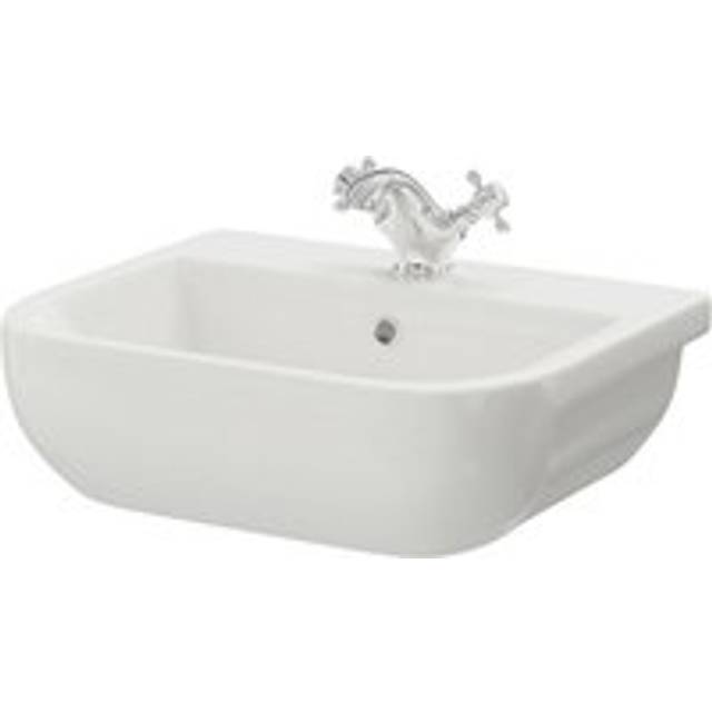 RAK Ceramics Series 600 Semi Recessed Furniture Basin with 1 Tap Hole | White | 520mm