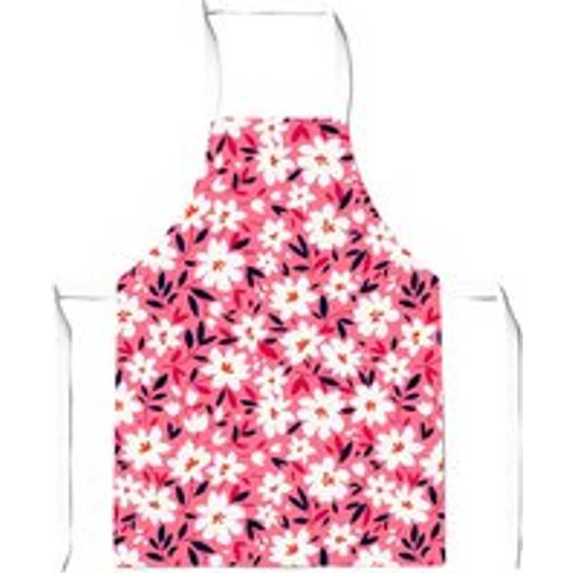 Small Cute White Flower Pattern Apron - Pink - One Size