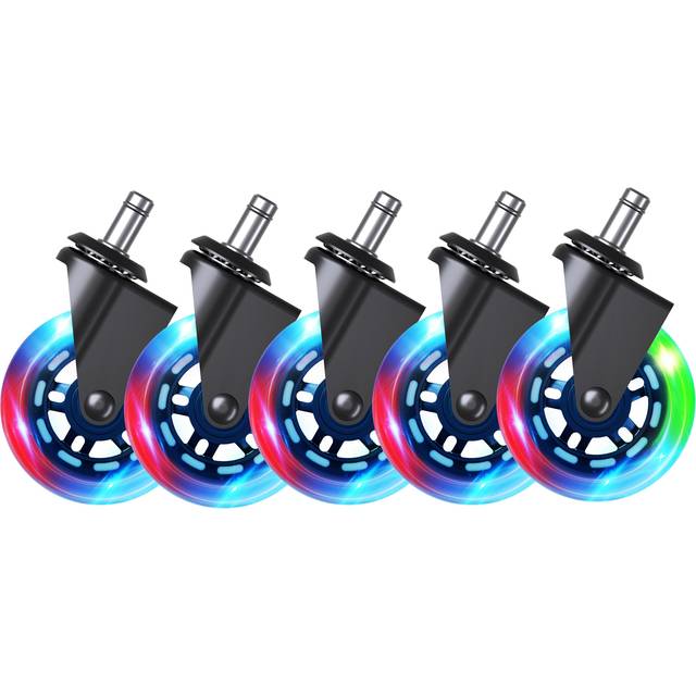 Piranha hjul för gamingstol  5-pack (RGB)