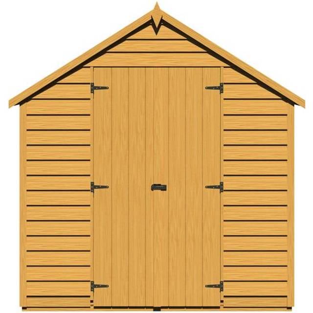 Shire Value Overlap Windowless Shed 8x6 with Double Doors - Brown