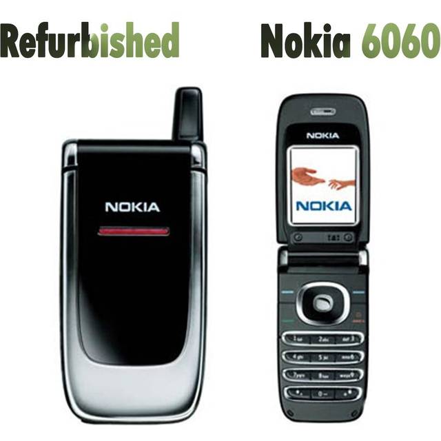 (1 Battery 1 Charger, Silver) Refurbished Nokia unlocked Original Nokia 6060 Flip  GSM  Mobile Phone