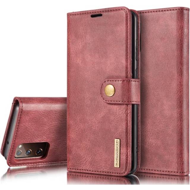 DG.MING 2-in-1 Magnet Wallet Samsung Galaxy S20 FE Red