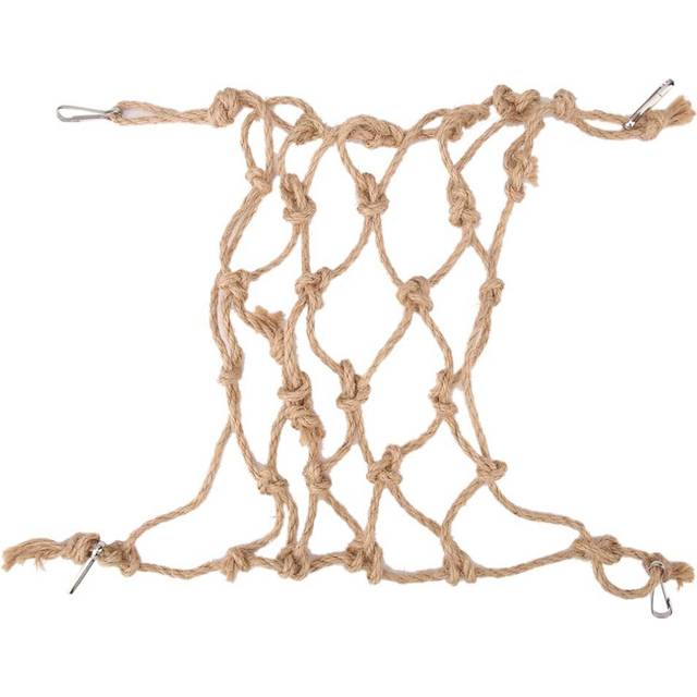 Hemp Rope Parrot Bird Climbing Net Hanging Rope Net Swing Play Rope Ladder Chew Toy (Small)