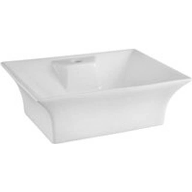 Rectangular 1 Tap Hole Ceramic Countertop Vessel without Overflow - 496mm