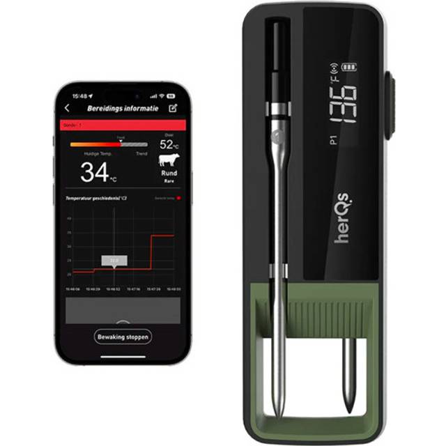 HerQs Double Max BBQ Temperature Probe, Multi